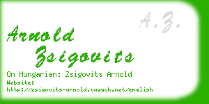 arnold zsigovits business card